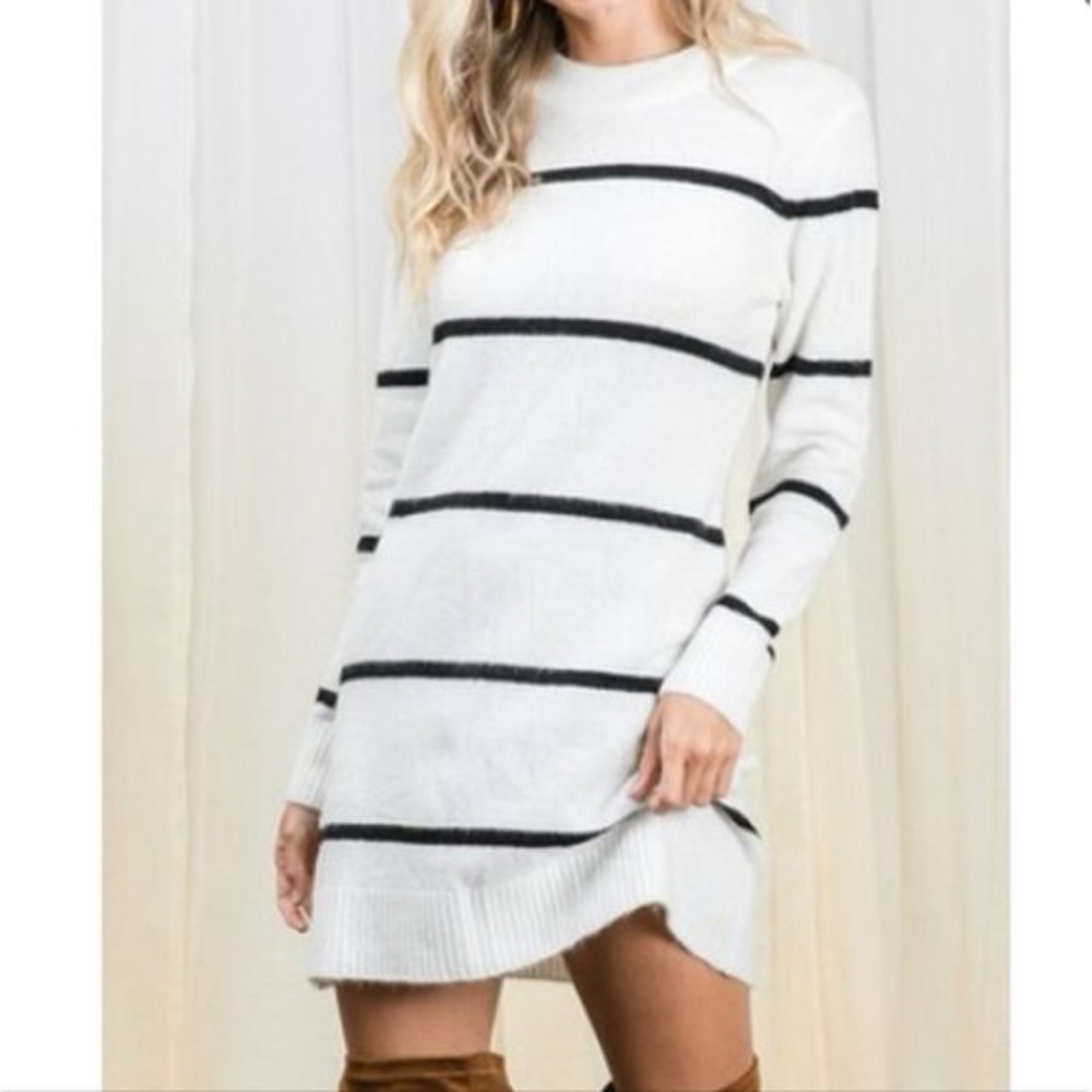 Striped Long Sleeve Sweater Dress